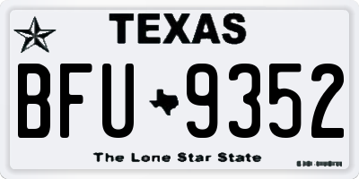 TX license plate BFU9352