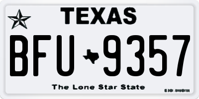 TX license plate BFU9357