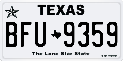 TX license plate BFU9359