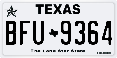 TX license plate BFU9364