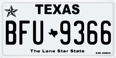 TX license plate BFU9366