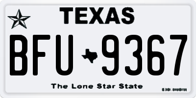 TX license plate BFU9367