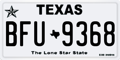 TX license plate BFU9368