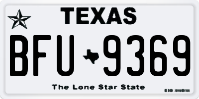TX license plate BFU9369