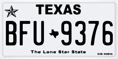 TX license plate BFU9376