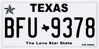 TX license plate BFU9378