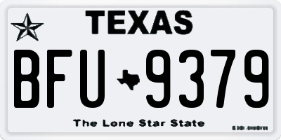 TX license plate BFU9379
