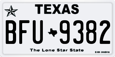 TX license plate BFU9382