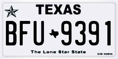 TX license plate BFU9391