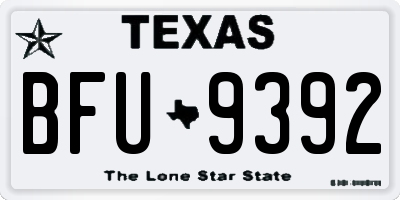 TX license plate BFU9392