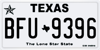 TX license plate BFU9396