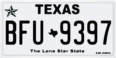 TX license plate BFU9397