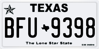TX license plate BFU9398