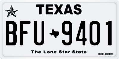 TX license plate BFU9401