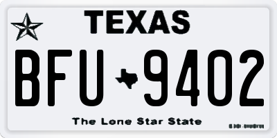 TX license plate BFU9402