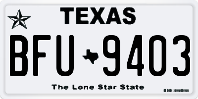 TX license plate BFU9403