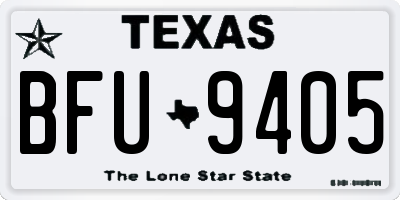 TX license plate BFU9405