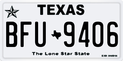 TX license plate BFU9406