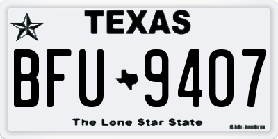 TX license plate BFU9407