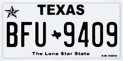 TX license plate BFU9409