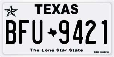 TX license plate BFU9421