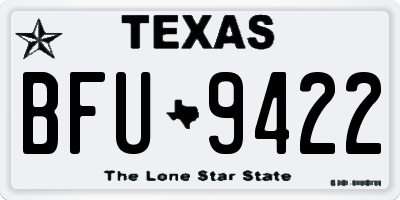 TX license plate BFU9422