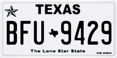 TX license plate BFU9429