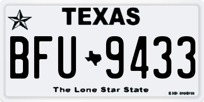 TX license plate BFU9433