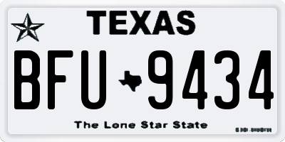 TX license plate BFU9434