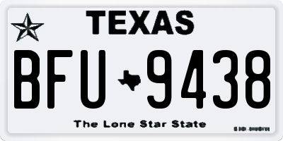 TX license plate BFU9438
