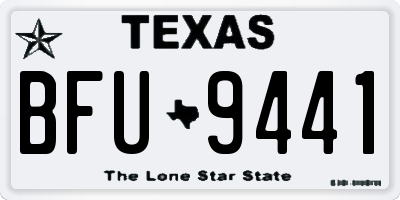 TX license plate BFU9441