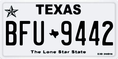TX license plate BFU9442