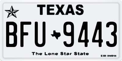 TX license plate BFU9443