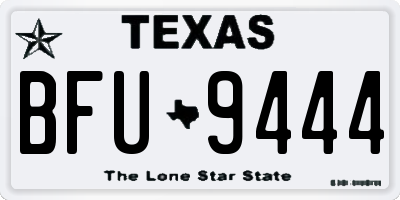 TX license plate BFU9444