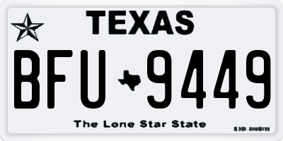 TX license plate BFU9449