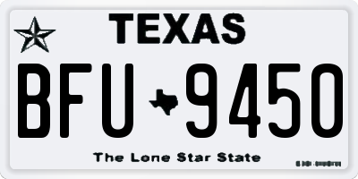 TX license plate BFU9450