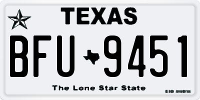 TX license plate BFU9451