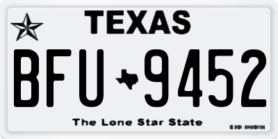 TX license plate BFU9452