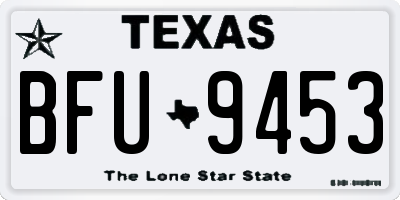 TX license plate BFU9453