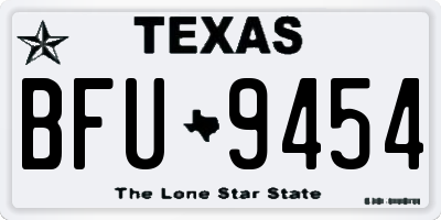 TX license plate BFU9454
