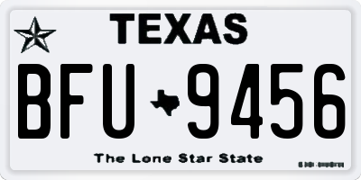 TX license plate BFU9456