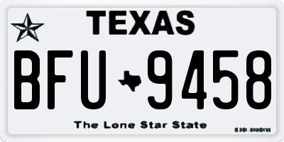 TX license plate BFU9458