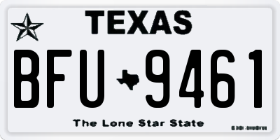 TX license plate BFU9461