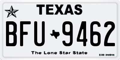TX license plate BFU9462