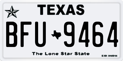 TX license plate BFU9464