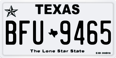 TX license plate BFU9465