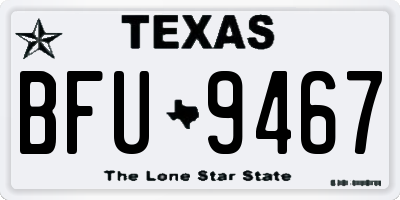 TX license plate BFU9467