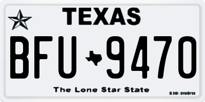 TX license plate BFU9470