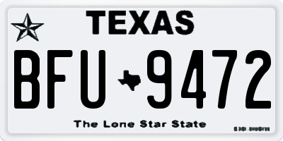 TX license plate BFU9472