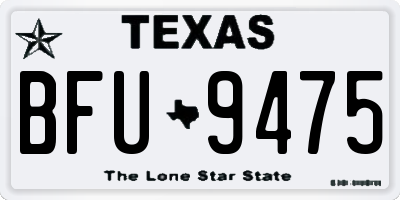 TX license plate BFU9475